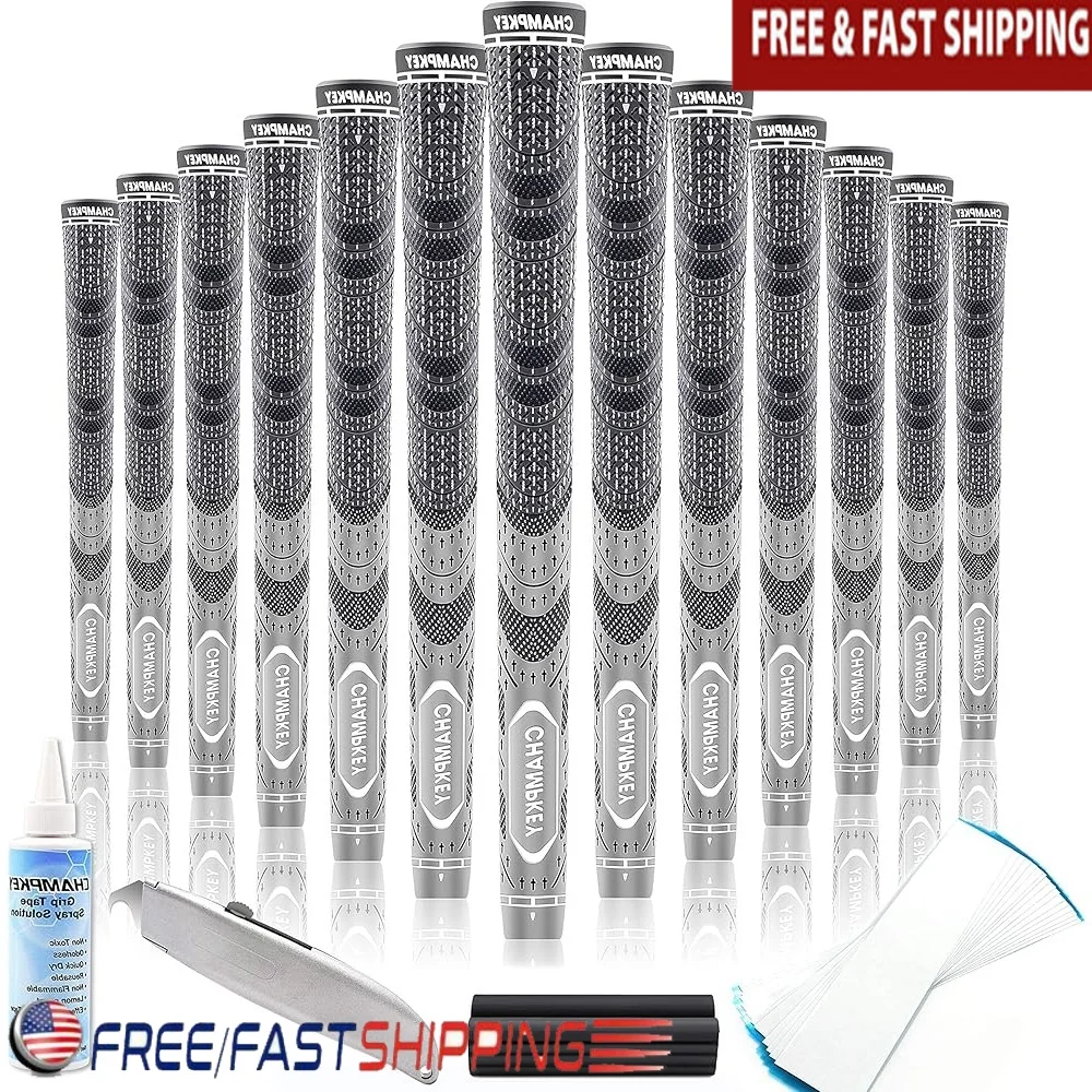 

Premium Hybrid Golf Grips 13 Pack Soft Rubber All Weather Performance Moisture Wicking Brushed Cotton Control Stability Traction