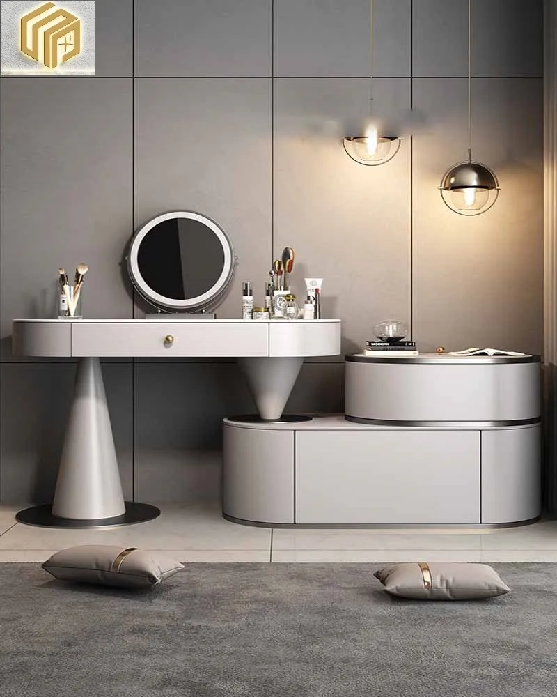 

Light luxury storage solid wood bucket cabinet, dressing table, makeup table, master bedroom bedside table corner