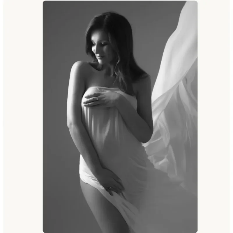 2M/4M Maternity Chiffon Wrap Flowy Long Fabric Soft Stretch Pregnancy Photo Shoot Dress for Pregnant Women  Photography Prop