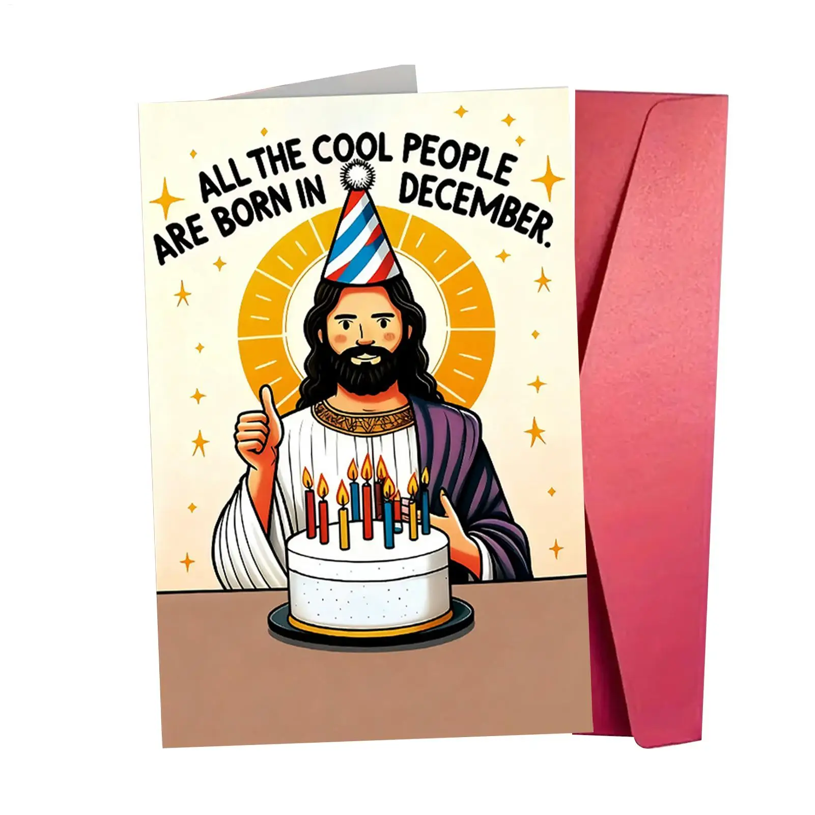 بطاقة عيد ميلاد يسوع المضحكة، بطاقة ملاحظة نكتة دينية روح الدعابة للاحتفال بعيد الميلاد، هدية للأصدقاء والعائلة المسيحية