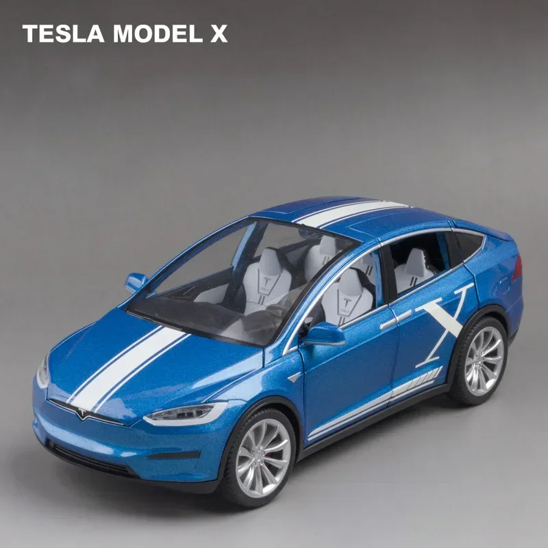 

1:22 Tesla MODEL X модель автомобиля из сплава, литые звуки и фотоаксессуары, игрушечные автомобили, детские игрушки для детей, подарки, коллекция игрушек для мальчиков