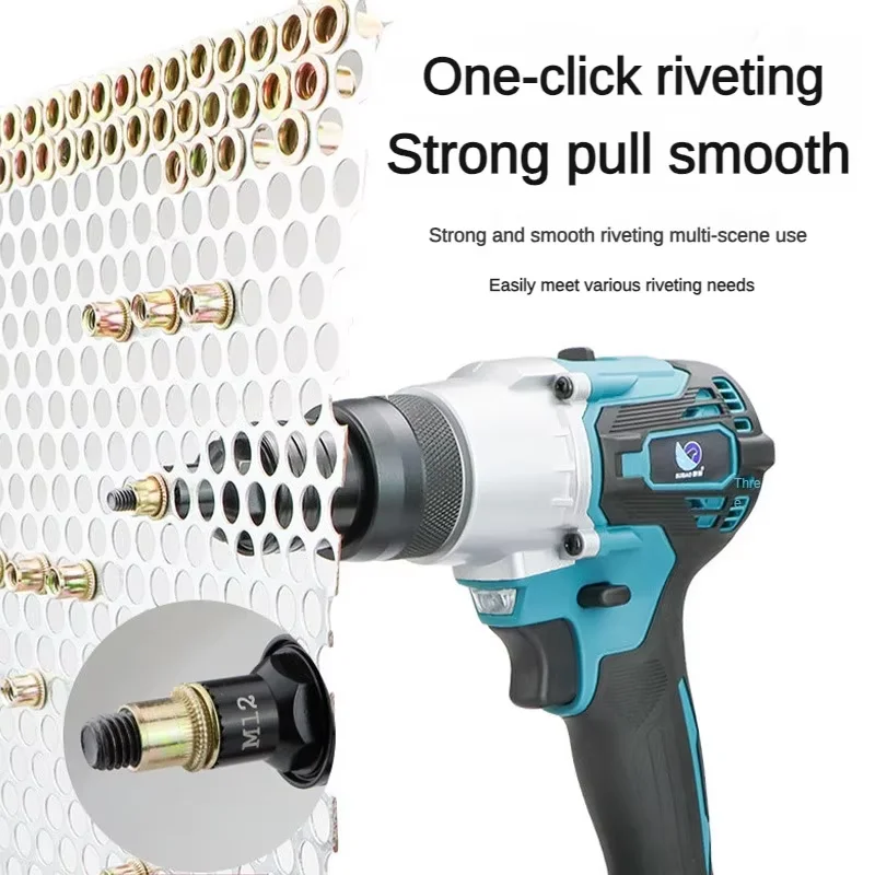 SUBAO S-Class อัจฉริยะดิจิตอลจอแสดงผล Rivet Gun 10 ส่วน 4.0Ah อัตโนมัติ Rivet Nut Gun M3-M12 ชาร์จปืนเล็บ