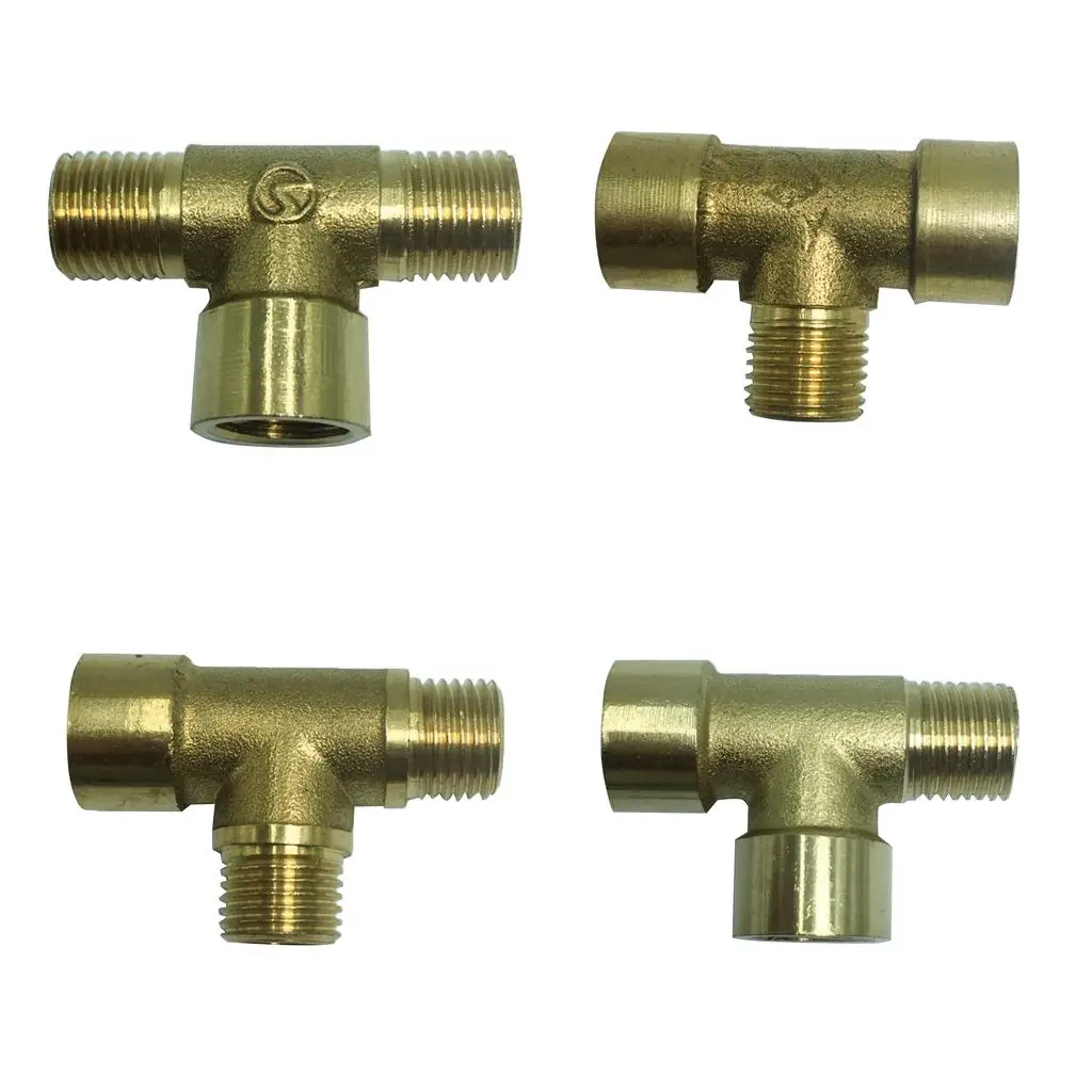 

1/4'' 3-Way Tee Brass Thread Water Pipe Connector Adapter Fittings Parts