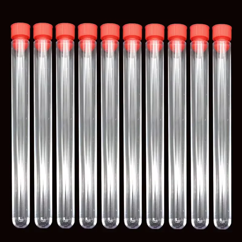 Transparent Lab Tubes 16x150mm Clear Plastic Test Tube With Stopper Vial Tubes plug University School Laboratory Supplies ,30pcs