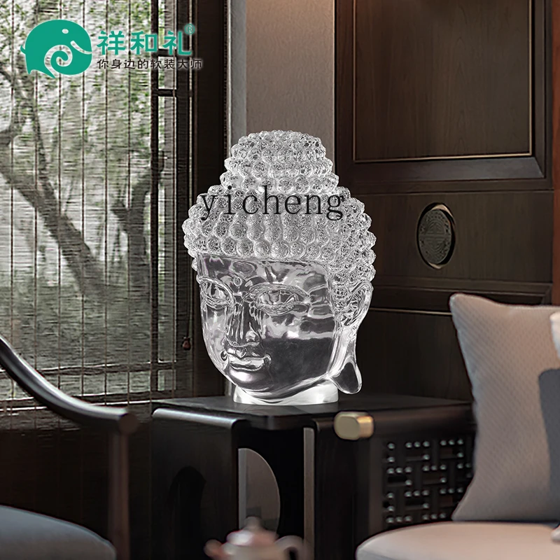 TQQ living room Buddha head resin sculpture decoration hotel entrance model room handicraft ornament