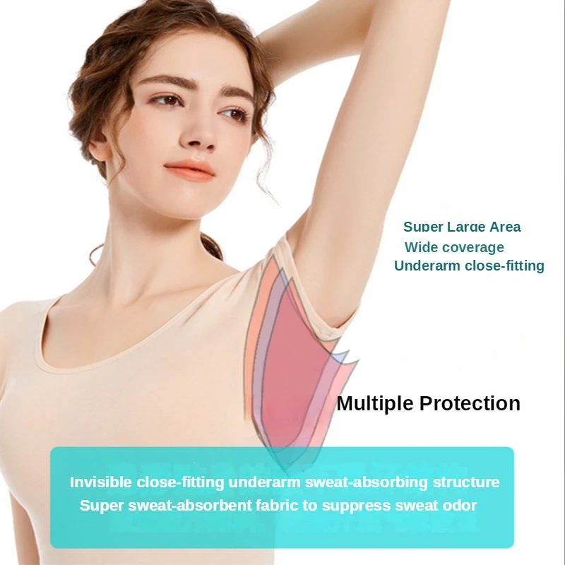 

1PCS Reusable T-shirt Shape Sweat Pads Long Washable Underarm Armpit Sweat Pads Perfume Absorbing Shield Desodorante for Women's