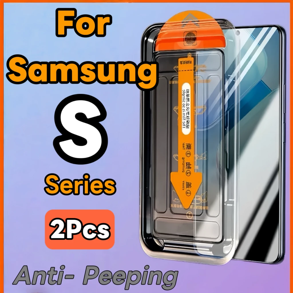 Für Samsung Galaxy S24 Ultra S23 S22 S21 S25 Plus 5G Anti-Spy Ultraschall Fingerabdruck Gehärtetes Glas Displayschutzfolie 2 Stücke