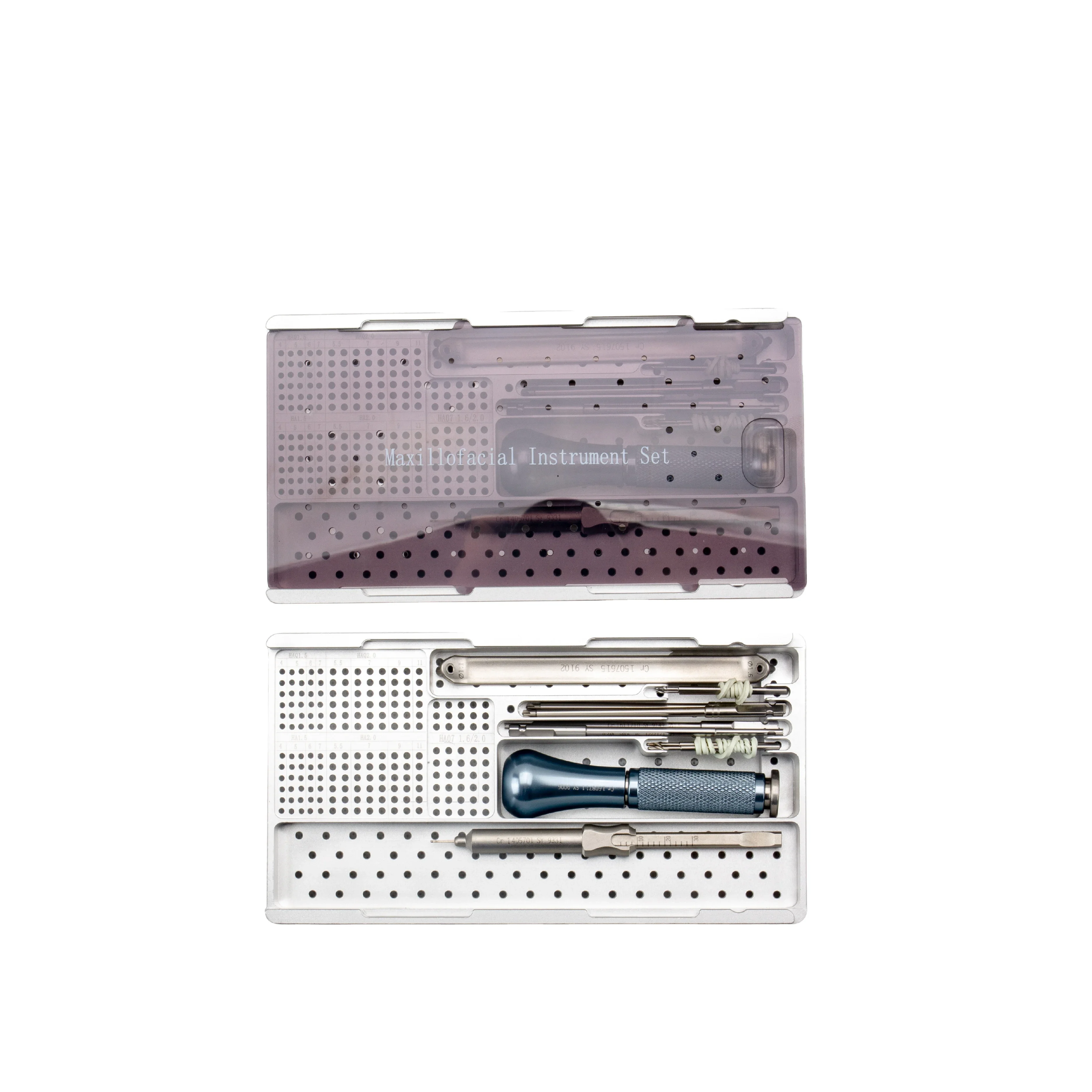 Locking medical maxillofacial instruments surgical set