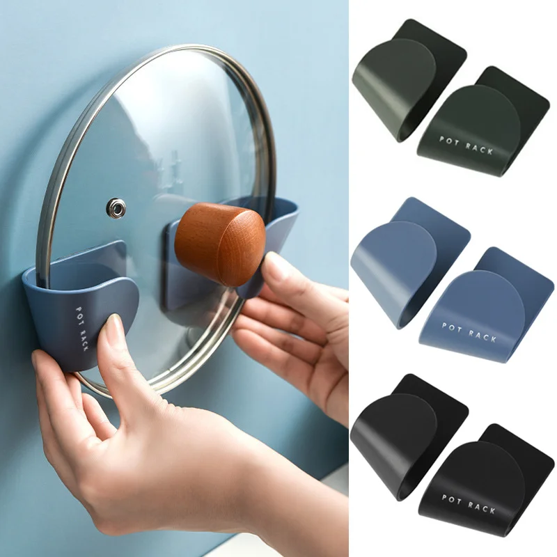

Pot Lid Holders Wall-Mounted Hanging Holder Pot Lids Storage Rack Pot Cover Rack Holder For Kitchen Storage Organizer