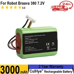 IRobot 380T o dużej pojemności 3000mAh 7.2 V akumulator do iRobot Braava 380 380t 390T Mint5200 5200B 5200C NI-MH roboty do mopów podłogowych