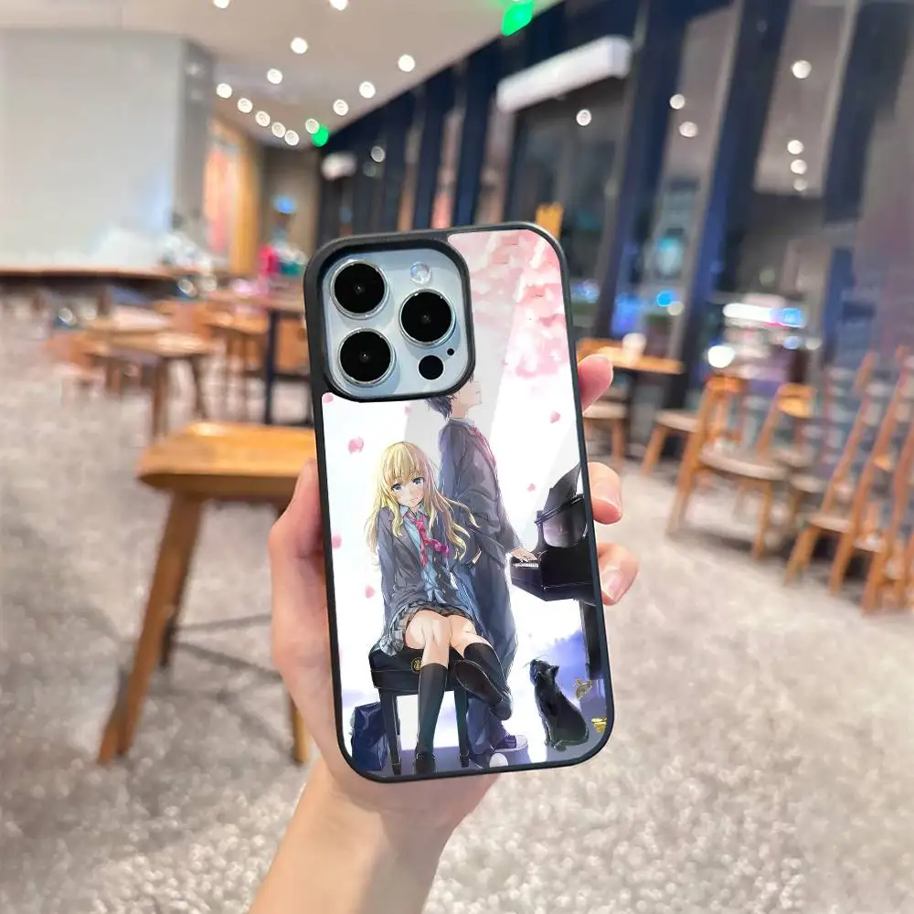 Capa de telefone em quadrinhos Y-Your L-lie IN APRIL para iPhone 17,16,15,14,13,Pro,Max,Plus, magnética para carregamento sem fio Magsafe