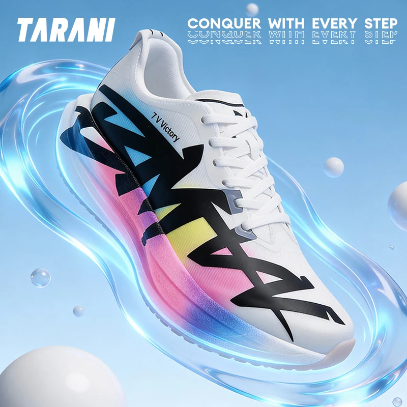 Men Women Marathon Running Shoes Popcorn Cushion Non Slip Breathable Lightweight Athletic Sneakers For Training Jogging