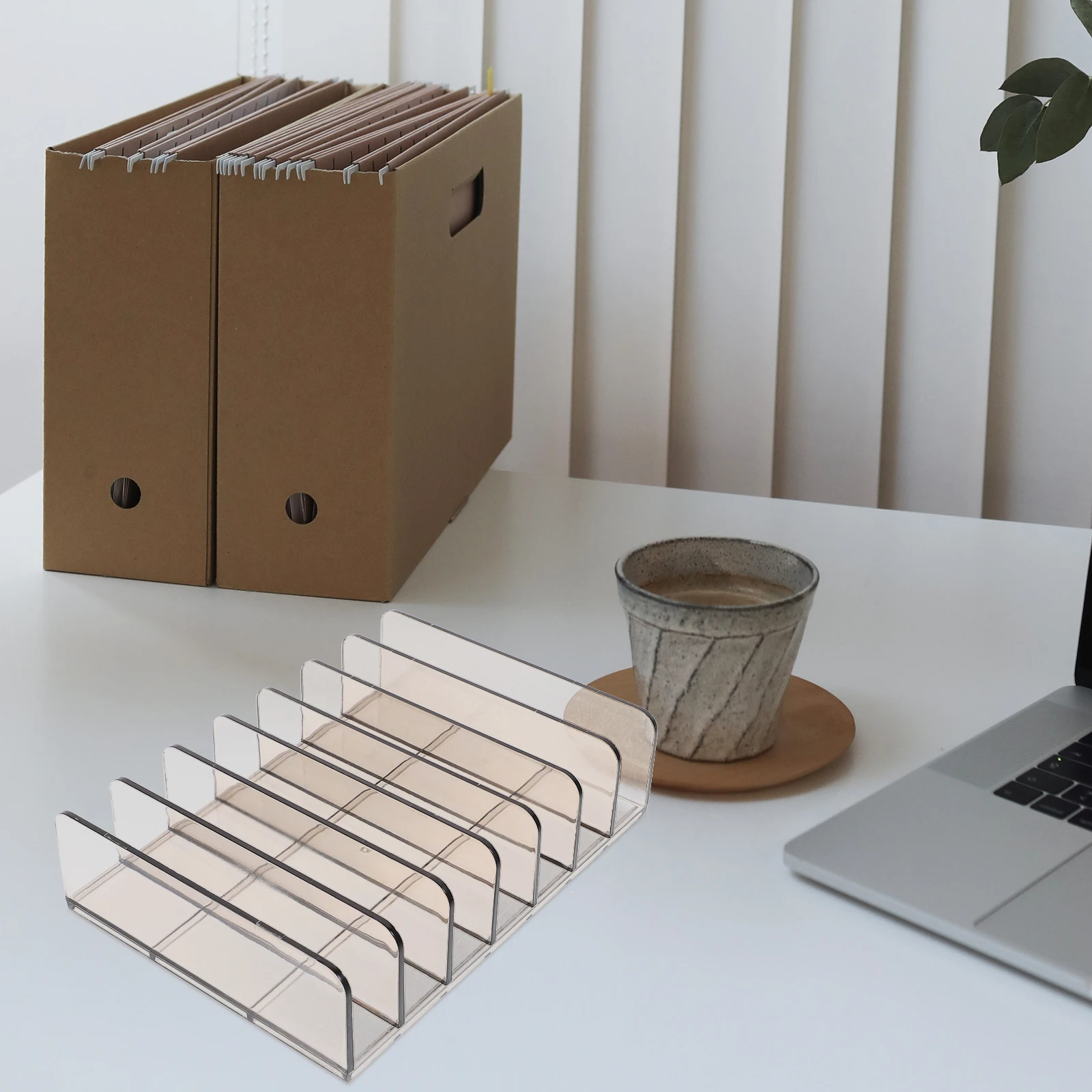 

2 Pcs Cash Storage Box Acrylic Gray Transparent Cash Tray ganizer Compartments for Bills Desktop Currency Holder Large