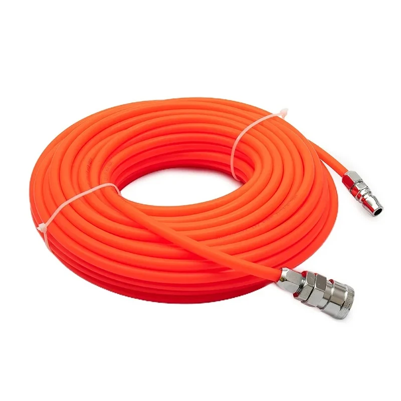 4mmx10m Orange Concealed Duct with Quick Connector Multimeter Garden Tool Pneumatic Straight Pipe Air Compressor Pump Hose
