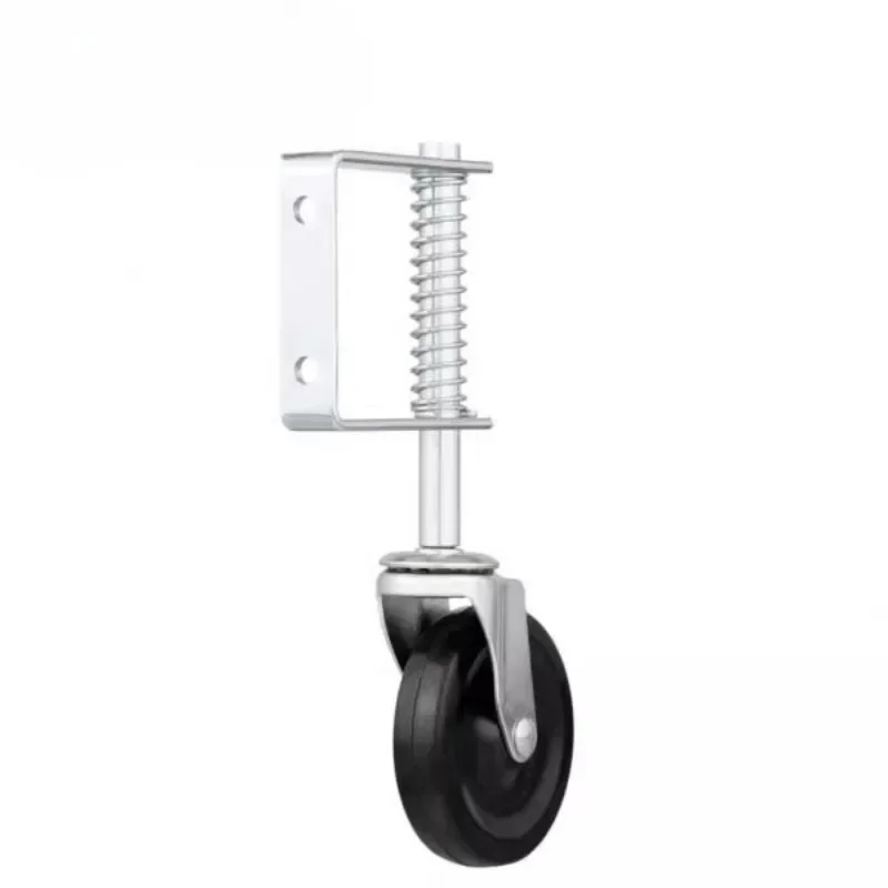 4 Inch Rubber Swivel Caster Wheel, Spring Shock Absorbing Caster, Heavy Duty Solid Wheel 220 Lbs Load Capacity