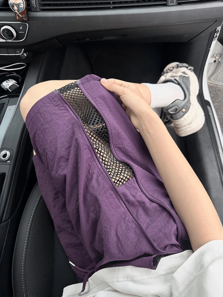 

Qui Dry Ice Silk orts Men's Summer Thin Breathable Straight Leg Four-Five orts Me Eyelets Comfortable Lightweight