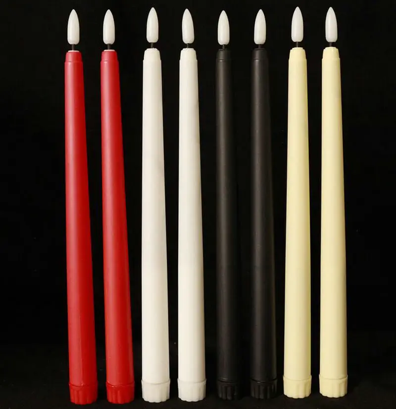 

50pcs 11" Battery operated Flickering Candles Flameless Romantic 3D Wick LED Taper Candlestick Christmas Home Wedding Decoration