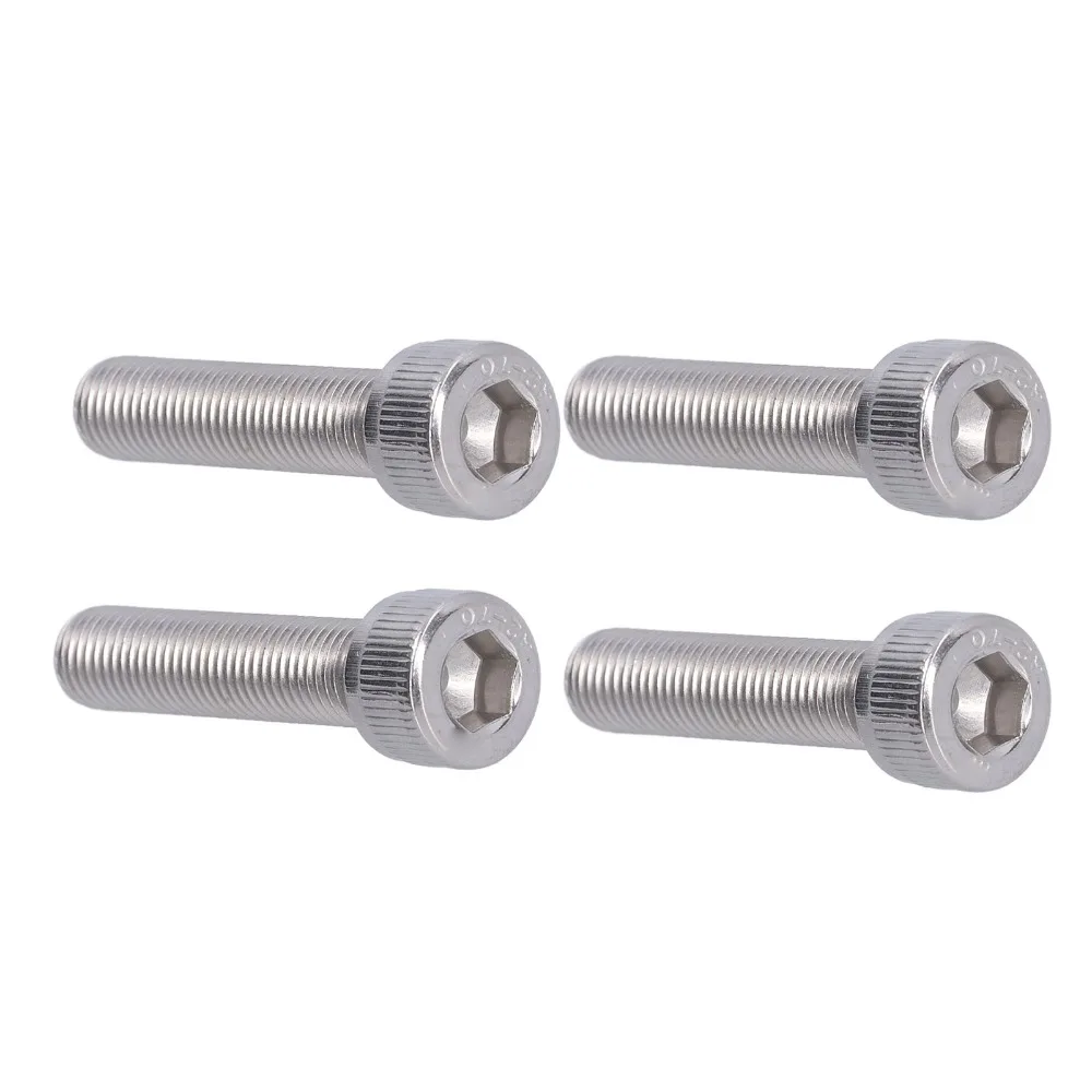 4PCS Fastener Stainless Steel Hex Bolt Fine Pitch 1.25mm Bright Finish Cap Screw Wheel Center Cap Screw For Automotive Industry