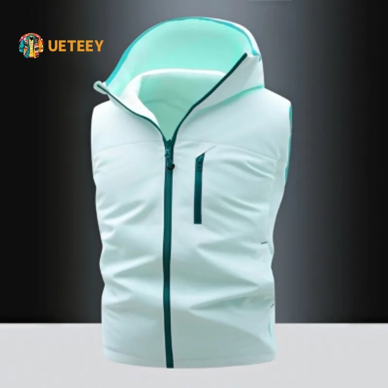 Men's Reversible Hooded Vest Autumn Casual Korean Style Loose Fit Thick Warm Plus Size Sleeveless Jacket Streetwear Versatile