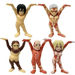 6cm Attack on Titan Anime Figure Eren Jaeger Action Figure 5Pcs Collection Model Room Decoration Kids Christmas Gift Toys