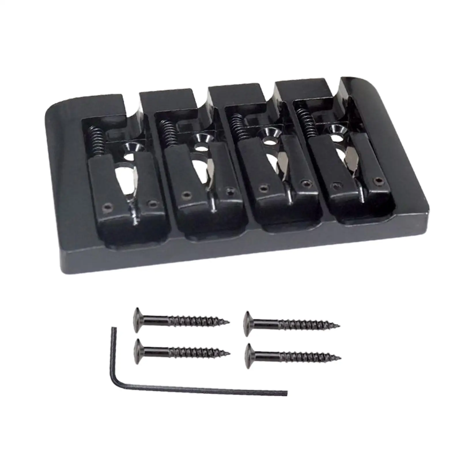 4 String Bass Bridge Fixed Hard Tail Metal Saddles Precision Fit Replacement Kit for Precision Bass