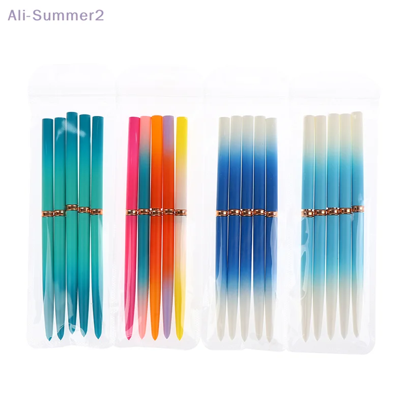 {MX} 5Pcs 5/8/12/20/25mm Nail Art Pens Gradient Handle Drawing Liner Brush Nail UV Gel Polish Painting Brush Manicure Tools