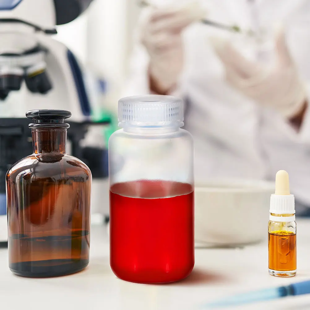 

8pcs Reagent Bottle Transparent High-Temperature Resistant Plastic Lab Container Leakproof Sealed Sample Bottle For Laboratory