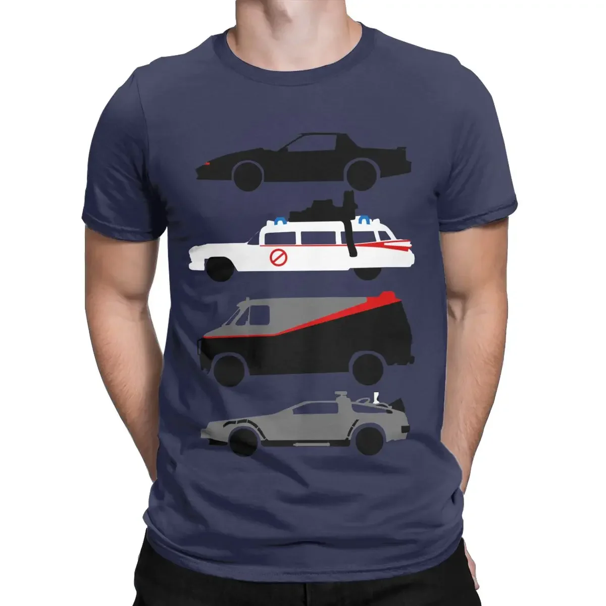 Kitt Back To The Future Outatime The A-Team T Shirt for Men Cotton T-Shirt The Car's The Star Tee Shirt Clothes