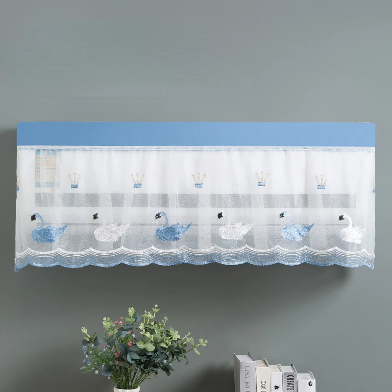 Air Conditioner Dust Cover Hanging on The Machine Without Taking Off The Hanging Air Conditioner Double-layer Swan Pattern