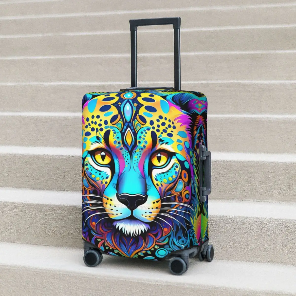 Cubierta de maleta con estampado de animales, protector elástico de dibujos animados para viaje de crucero, suministros de equipaje para vacaciones