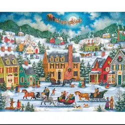 GATYZTORY Painting By Numbers Christmas House Scenery Pictures By Numbers Drawing On Canvas HandPainted Home Decoration