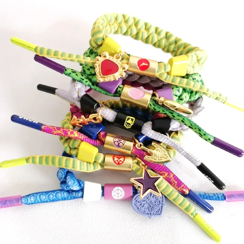 SN55 أنيمي جوجو مغامرة غريبة سوار كوجو جوتارو هيغاشيكاتا جوسوكي جيورنو جيوفانا المنسوجة سوار تأثيري الدعامة $5Q @ 1