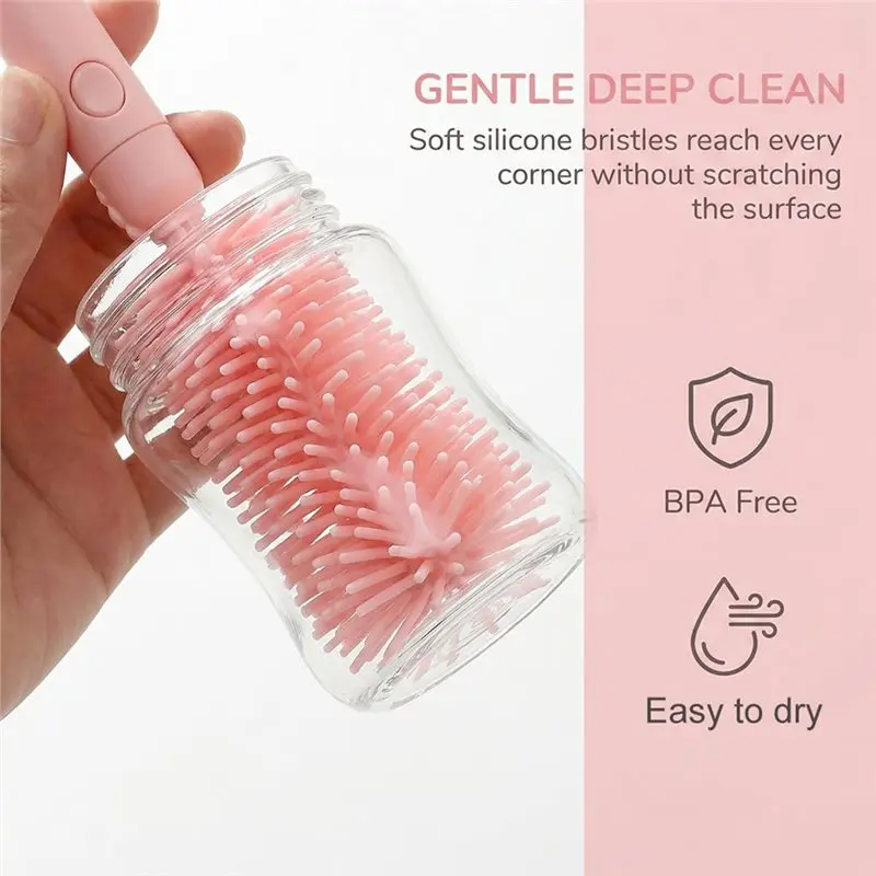 AS96-Bottle Brush Silicone Brush Kit Straw Brush Soap Dispenser