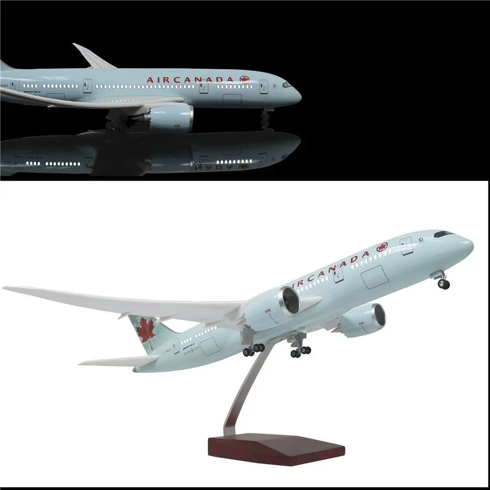 Diecast Plastic Resin 1/130 Scale 43cm 787 Model Airplane B787 Canada Airlines Model Planes With Light Model Plane Wheel Collect
