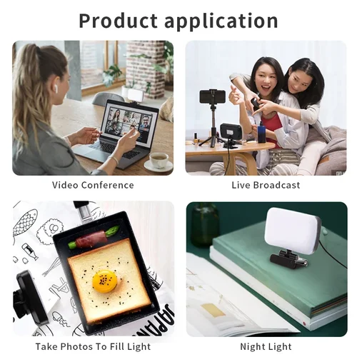 Imagen 2 del producto Luz de anillo LED regulable para videoconferencias, selfies, iPad, laptop, PC, cámara web, estudio, con clip para transmisiones en vivo de YouTube