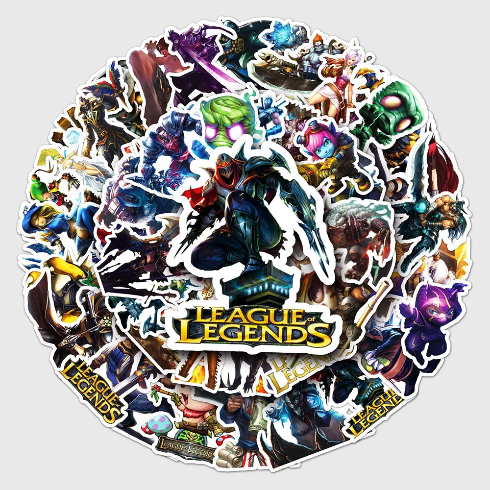 10/30/50PCS League of Legends LOL Riot Games Stickers DIY Phone Laptop Luggage Skateboard Graffiti Decals Fun for Kid Gift