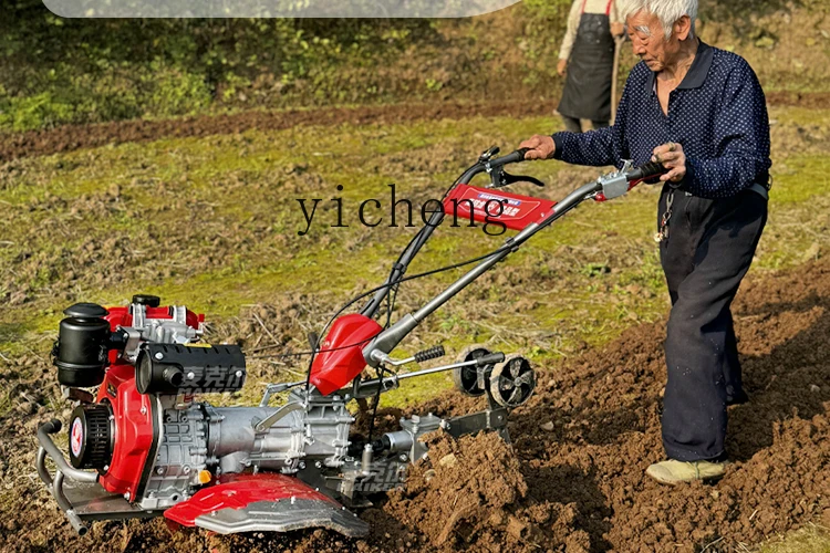 ZK Four-Wheel Drive Diesel Mini-Tiller Light Mountain Wheel Drive Rotary Tiller High Horsepower Paddy Field Cultivation Machine