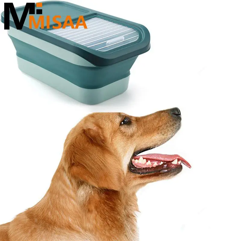 Cat And Dog Food Storage Box Durable And Space-saving Convenient Storage One Piece With Cover Fashion Design 3 Colors Portable