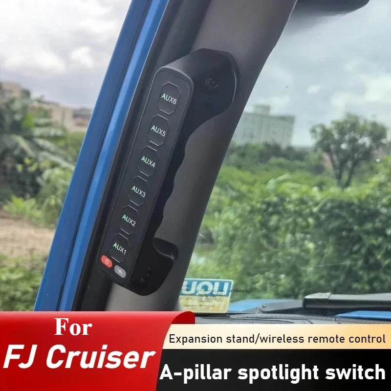 Car 6-way A-pillar Handle Switch LED Spotlight Integrated Wireless Remote Control Strobe Accessories For Toyota FJ Land Cruiser