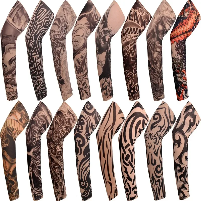 Flower Arm Tattoo Sleeve, Cycling Sports Sun Protection and UV Protection Tattoo Sleeve