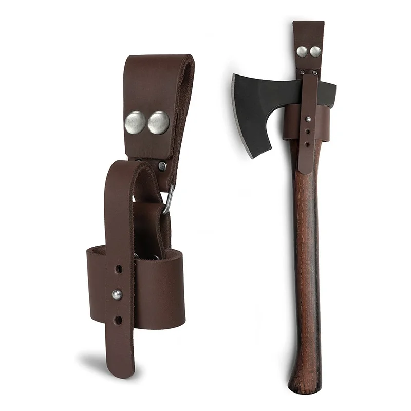 Rustic Axe PU Leather Holder with Belt Loop, Waist Holder for Axes, Hip Holster for Tools