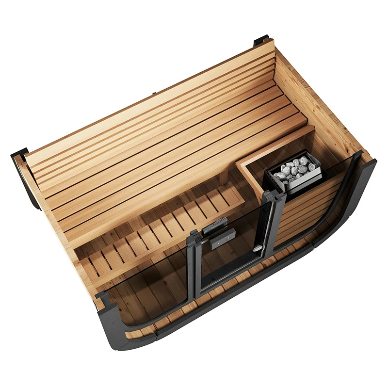 Custom Outdoor Garden Panoramic  Sauna  Traditional Steam Sauna Solid Wood Wet Steam  Villa Park Relaxation Customized