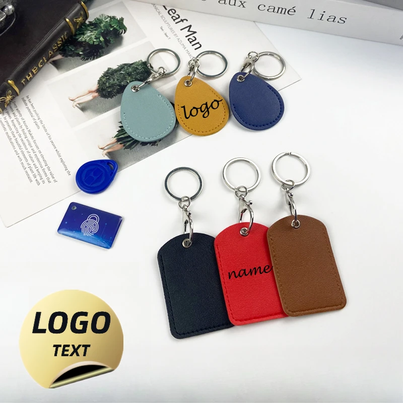 

Custom Logo Access Card Key Chain Blank Leather Laser Engrave Keyring for Air Tag Personalize Keychain Ring Lovers‘ Day Gift