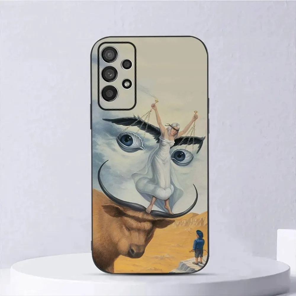 Etui-Salvador Dali Painting Phone Case For Samsung Galaxy A13,A21s,A22,A31,A32,A52,A53,A71,A80,A91 Soft Black Shell