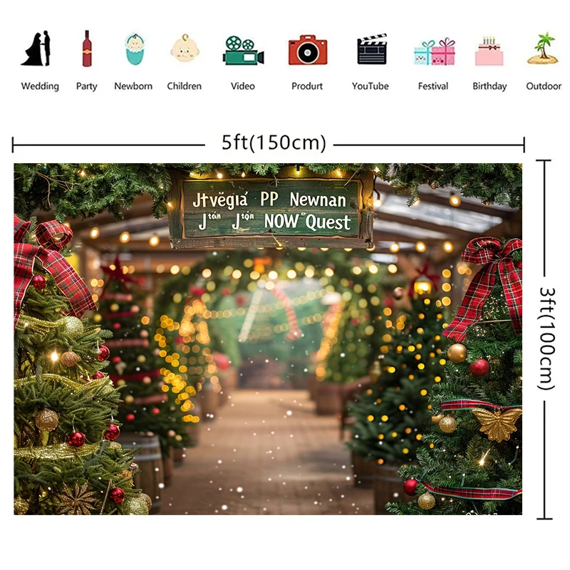 Mocsicka Christmas Photography Background Winter Xmas Wreath Decoration Props Holiday Party Family Photo Backdrops Studio