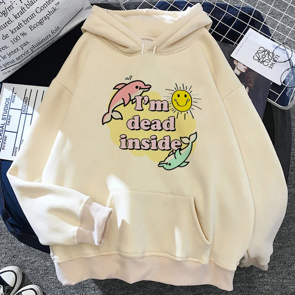 

Dead Inside hoodies women japanese anime graphic streetwear pulls women Kawaii sweater