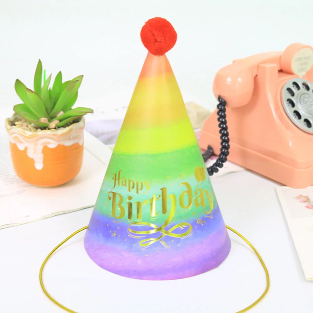 

10pcs Birthday Party Hats Ball Triangle Adorable Paper Diy Kids Costume Accessory Colorful Decoration For Easter Baby Shower
