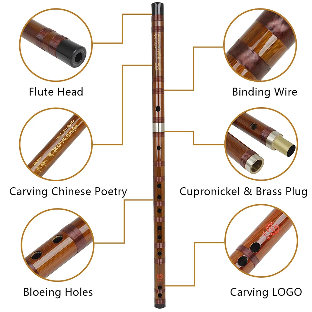 M MBAT Bamboo Flute Professional Woodwind Musical Instruments C D E F G Key High Quality Chinese Dizi Transversal Flauta Whistle