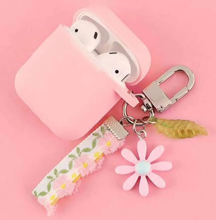Rung Pro 2 3rd Ốp Lưng AirPods 2 Ốp Lưng Sang Trọng Bơ Mặt Dây Chuyền Chìa Ốp Tai Nghe Ốp Lưng Dễ Thương Airpods Pro 3 Bao