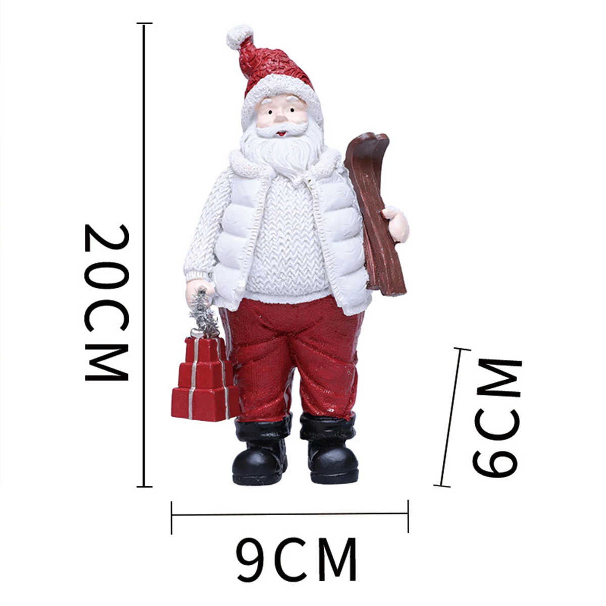 زينة سانتا كلوز تحمل شجرة عيد الميلاد، تمثال راتنج لديكور شجرة عيد الميلاد، ديكور المنزل على الطاولة والهدايا #3